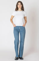 Dex Ladies White Basic Ribbed Tshirt
