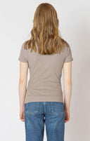 Dex Ladies Almond Basic Ribbed Tshirt