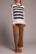 Tribal Ladies Sapphire LS Boat Neck Sweater
