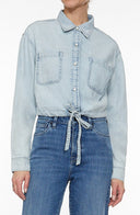 Buffalo Ladies Indigo Serena Boxy Shirt w/Waist Tie