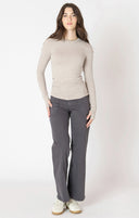 Dex Ladies Light Heather Taupe Brushed Crewneck Tshirt