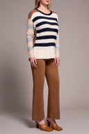 Tribal Ladies Sapphire LS Boat Neck Sweater