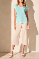 Tribal Ladies Oasis Cap Sleeve V-Neck Top