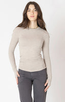 Dex Ladies Light Heather Taupe Brushed Crewneck Tshirt