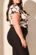 Tribal Ladies Black Size Inclusive Flatten It Pull On Capri w/Slits