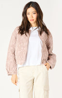 Dex Ladies Faded Rose LS Floral Quilted Bomber Jacket
