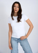 RD Style Ladies White  Roxi 23 SS Round Neck Tshirt