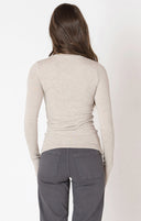Dex Ladies Light Heather Taupe Brushed Crewneck Tshirt