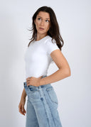 RD Style Ladies White  Roxi 23 SS Round Neck Tshirt