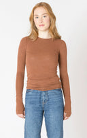 Dex Ladies Chestnut Heather Brushed Crewneck Tshirt