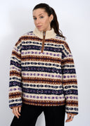 RD Style Ladies Tobacco Alpine Sherpa 1/2 Zip Front Jacket