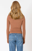 Dex Ladies Chestnut Heather Brushed Crewneck Tshirt