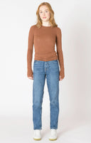 Dex Ladies Chestnut Heather Brushed Crewneck Tshirt