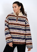 RD Style Ladies Tobacco Alpine Sherpa 1/2 Zip Front Jacket