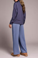 Tribal Ladies Sapphire LS Funnel Neck Top