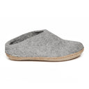 Glerups Grey Slip On Leather Slipper