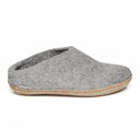 Glerups Grey Slip On Leather Slipper