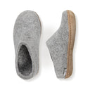 Glerups Grey Slip On Leather Slipper