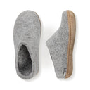 Glerups Grey Slip On Leather Slipper