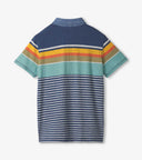 Hatley Boys Ensign Blue Natical Stripe Polo Tshirt