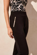 Tribal Ladies Black Pull On Ankle Pant w/Zip Pockets