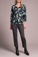 Tribal Ladies Mint 3/4 Sleeve Crew Neck Sweater