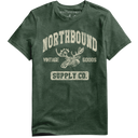 Northbound Supply Co. Mens Forest Heather Vintage Moose Tshirt