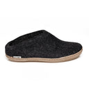Glerups Charcoal Slip In Leather Slipper