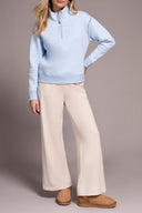 Tribal Ladies Chambray LS Funnel Neck Top w/Stitching