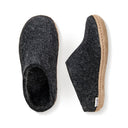 Glerups Charcoal Slip In Leather Slipper