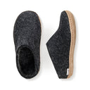 Glerups Charcoal Slip In Leather Slipper
