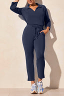 Tribal Ladies Jet Blue Pull On Capri w/Side Slits