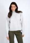 Rd Style Ladies Misty Grey Daffodil LS Mock Neck Pullover