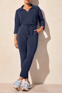 Tribal Ladies Jet Blue Pull On Capri w/Side Slits