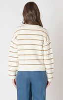 Dex Ladies Cream/Sand Stripe Ottoman Stripe Sweater