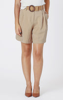 Dex/Room 34 Ladies Camel Drapey Belted Short