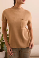 Tribal Ladies Ice Latte SS Dolman Sweater w/Pocket