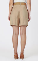 Dex/Room 34 Ladies Camel Drapey Belted Short
