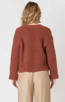 Dex Ladies Cinnamon Melange Single Button Cardigan