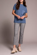 Tribal Ladies Slate Blue SS Dolman Sweater w/Pockets