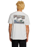 Billabong Mens Off White Crayon Wave Premium SS Tshirt
