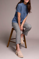 Tribal Ladies Slate Blue SS Dolman Sweater w/Pockets