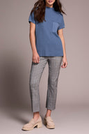 Tribal Ladies Slate Blue SS Dolman Sweater w/Pockets