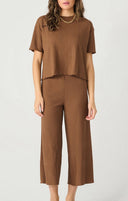 Dex Ladies Walnut Pull On Textured Culotte Pant
