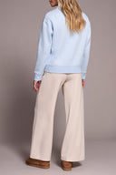 Tribal Ladies Chambray LS Funnel Neck Top w/Stitching