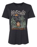 Northbound Supply Co. Ladies Vintage Black Keep Me Wild Tshirt