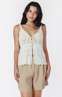 Dex/Room 34 Ladies Cream Open Work Knit Top