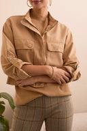 Tribal Ladies Ice Latte LS Zip Front Jacket w/Double Pockets