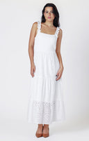 Dex Ladies White Embroidered Eyelet Maxi Dress