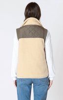 Dex Ladies Olive/Tan Mixed Fabric Vest